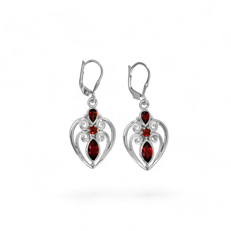 Sterling Silver Garnet Earrings SSER244