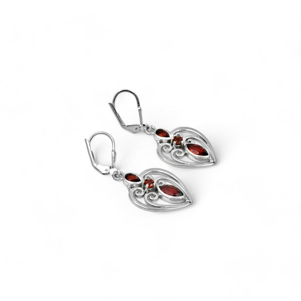 Sterling Silver Garnet Earrings SSER244