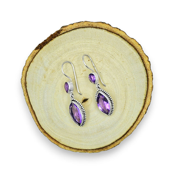 Sterling Silver Amethyst Earrings SSER242