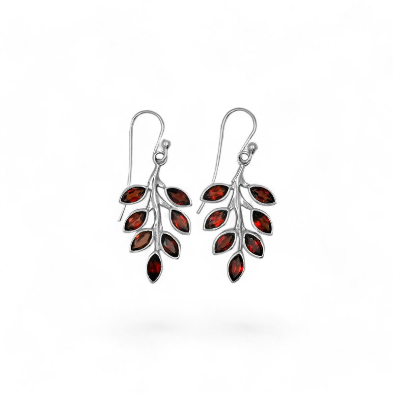 Sterling Silver Garnet Earrings SSER238