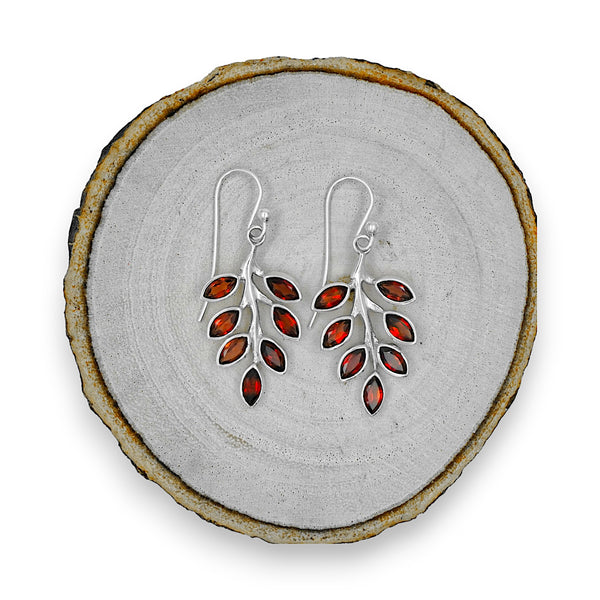 Sterling Silver Garnet Earrings SSER238