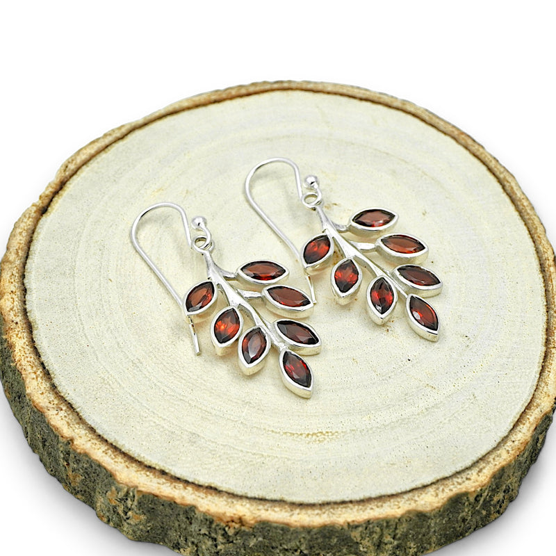 Sterling Silver Garnet Earrings SSER238