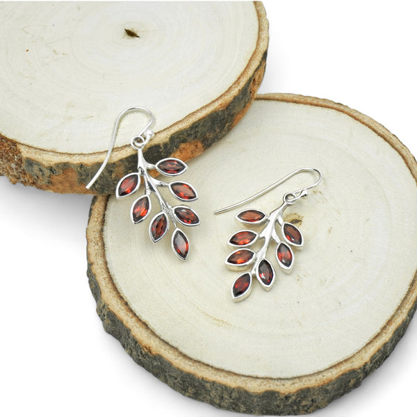 Sterling Silver Garnet Earrings SSER238