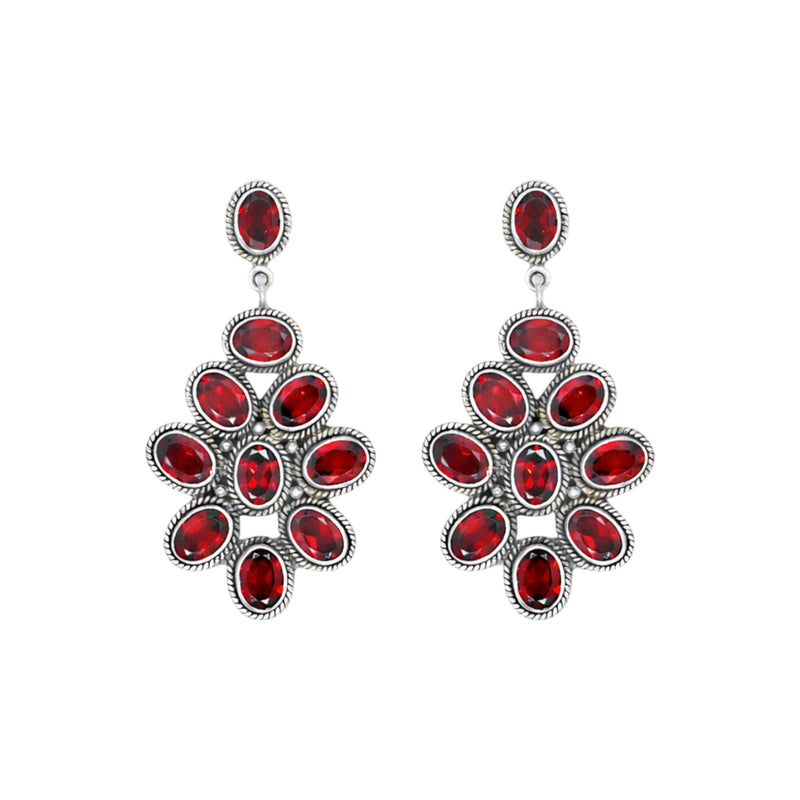 Sterling Silver Garnet Earrings SSER174