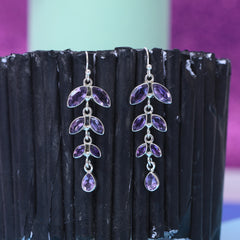 Sterling Silver Amethyst Earrings SSER73A
