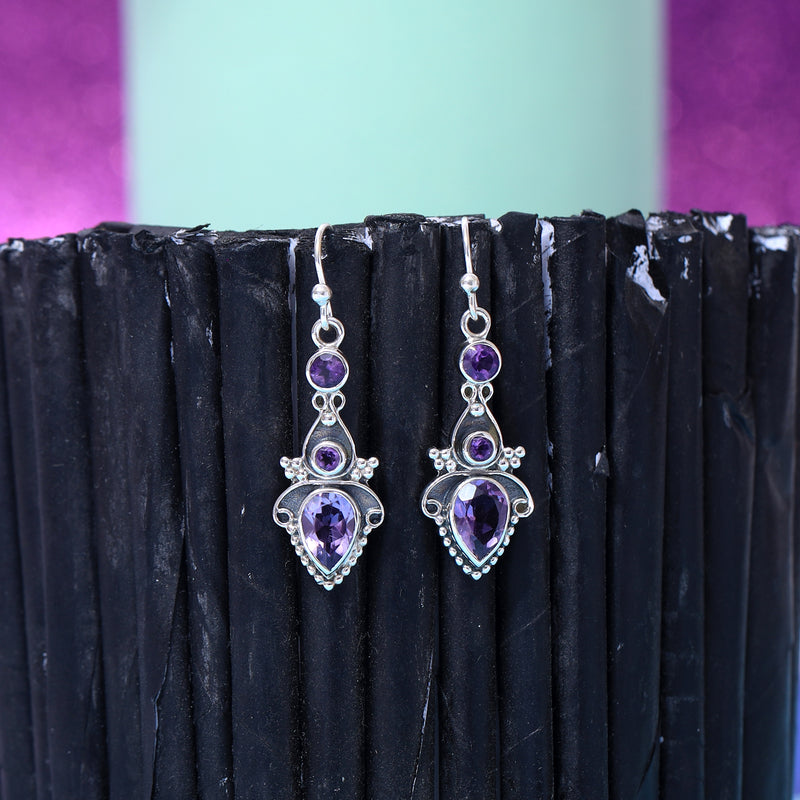 Sterling Silver Amethyst Earrings SSER21