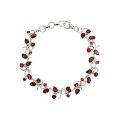 Sterling Silver Garnet Bracelet SSBR75