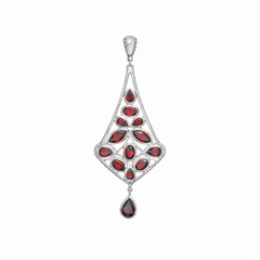 Sterling Silver Garnet Pendant SSP64