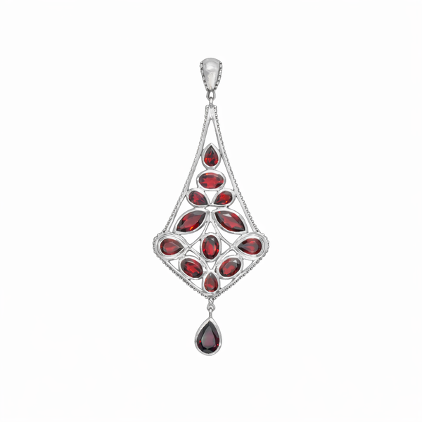 Sterling Silver Garnet Pendant SSP64