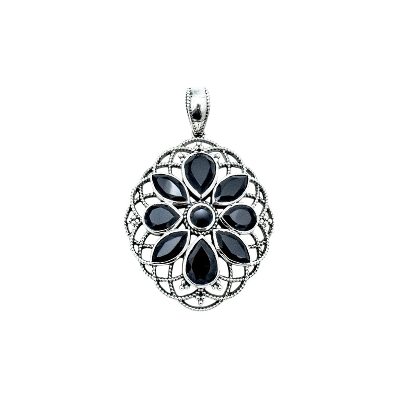 Sterling Silver Black Spinel Pendant SSP73
