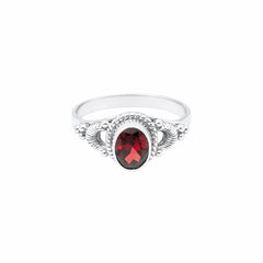 Sterling Silver Garnet Ring SSR294