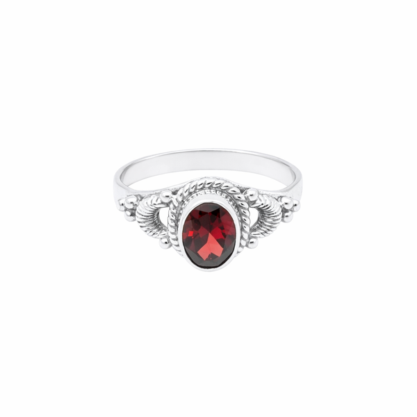 Sterling Silver Garnet Ring SSR294