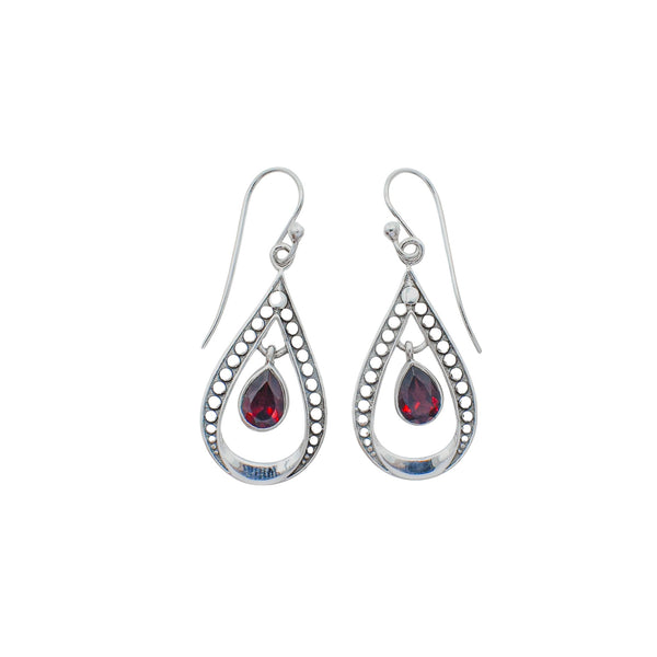 Sterling Silver Garnet Earrings SSER115