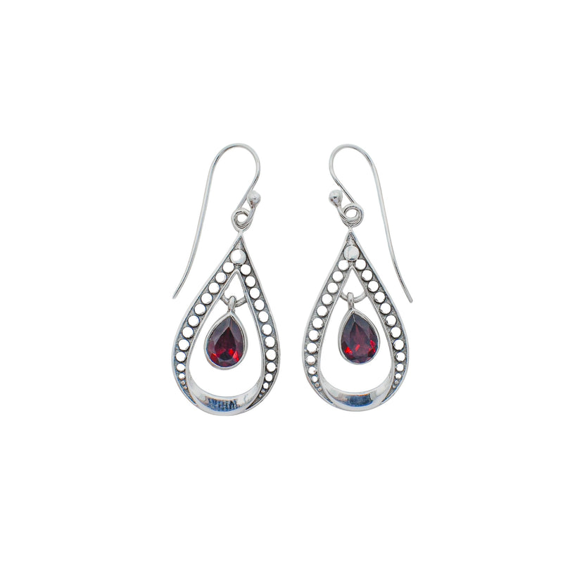 Sterling Silver Garnet Earrings SSER115