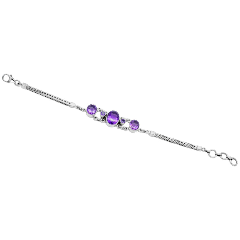 Sterling Silver Amethyst Bracelet SSBR12