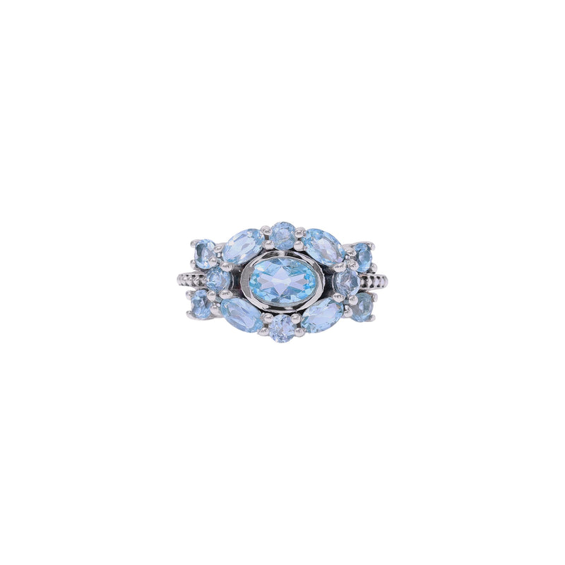 Sterling Silver Blue Topaz Ring SSR295