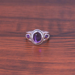 Sterling Silver Amethyst Ring SSR421