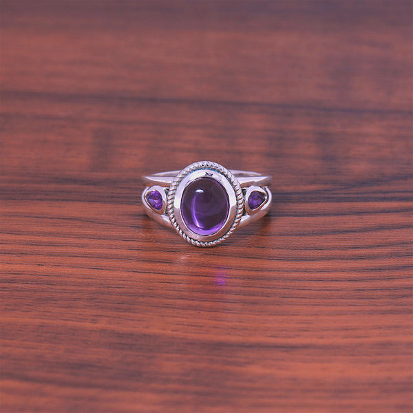 Sterling Silver Amethyst Ring SSR421