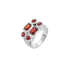 Sterling Silver Garnet Ring SSR280
