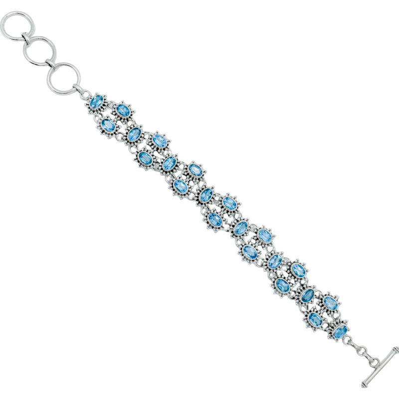 Sterling Silver Blue Topaz Bracelet SSBR41