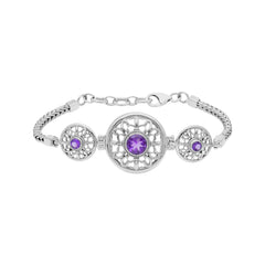 Sterling Silver Amethyst Bracelet SSBR49
