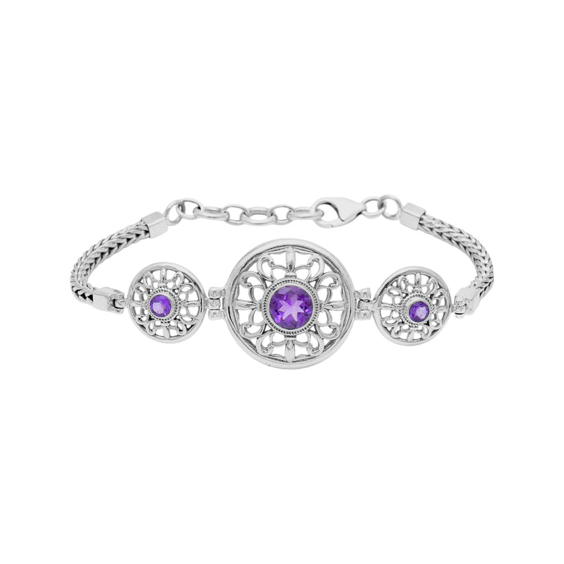 Sterling Silver Amethyst Bracelet SSBR49