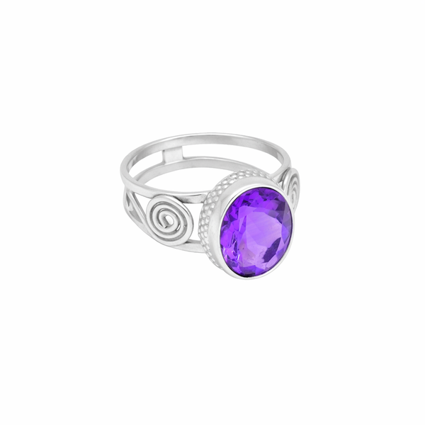 Sterling Silver Amethyst Ring SSR300