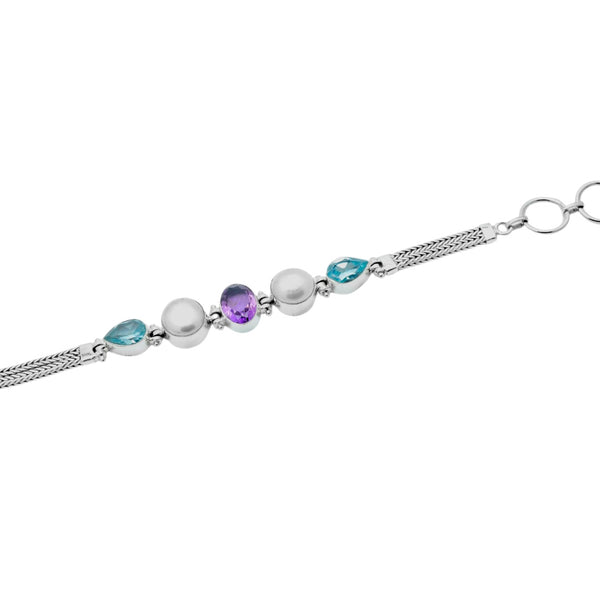 Sterling Silver Multi gemstone Bracelet SSBR44