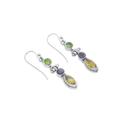 Sterling Silver Multi Gemstone Earrings SSER158