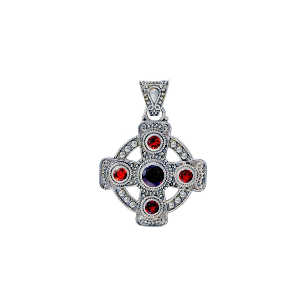 Sterling Silver Garnet Pendant SSP102