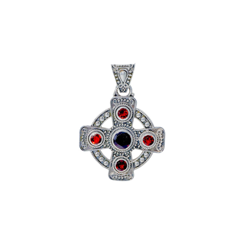 Sterling Silver Garnet Pendant SSP102