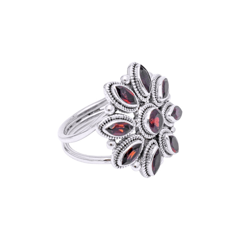 Sterling Silver Garnet Ring SSR137