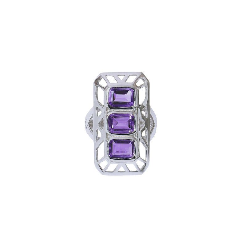 Sterling Silver Amethyst Ring SSR50