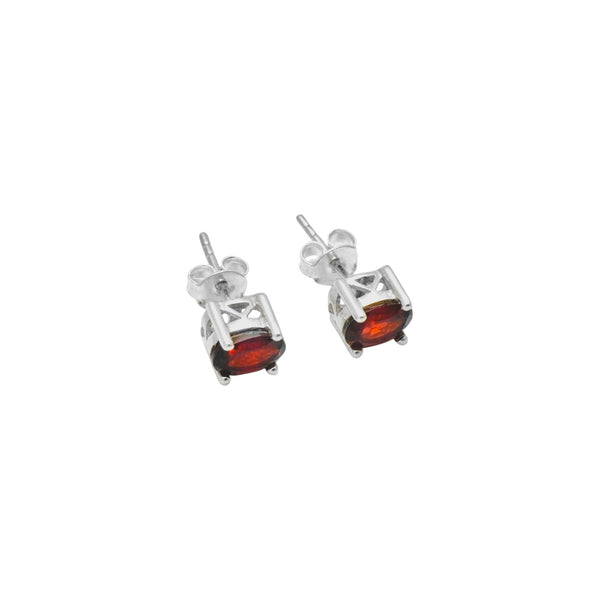 Sterling Silver Garnet Stud Earrings SSER45