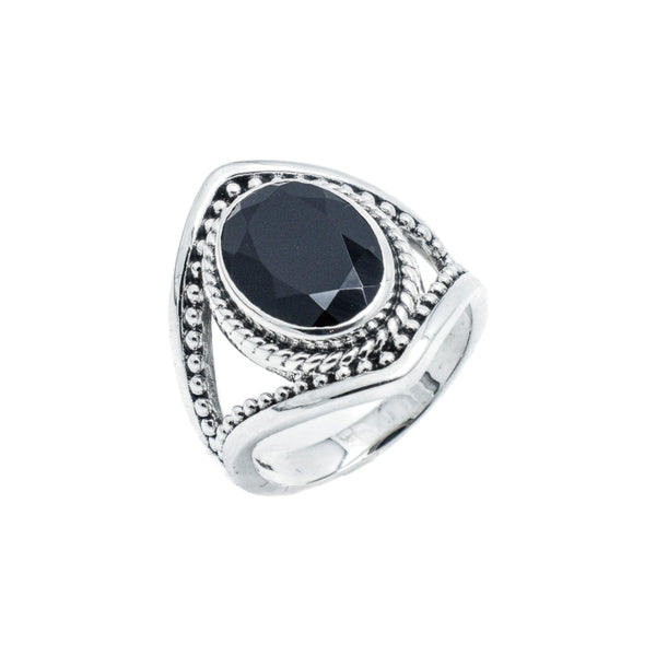 Sterling Silver Black Spinel Ring SSR138