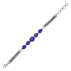 Sterling Silver Lapis Lazuli Bracelet SSBR9