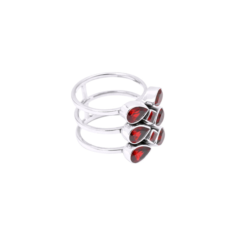 Sterling Silver Garnet Ring SSR283