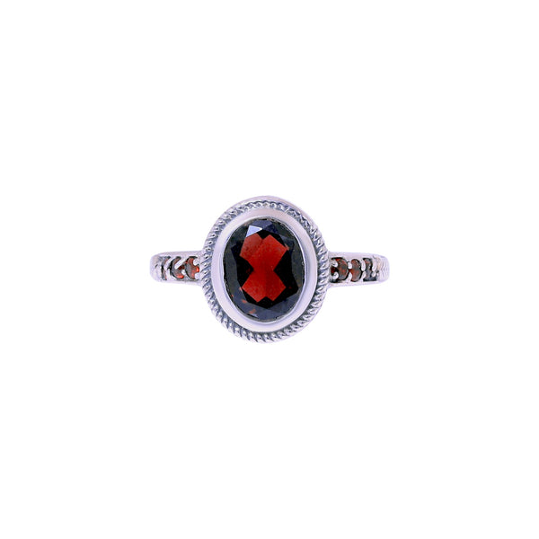 Sterling Silver Garnet Ring SSR430