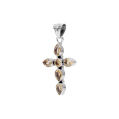 Sterling Silver Citrine Cross Pendant SSP223