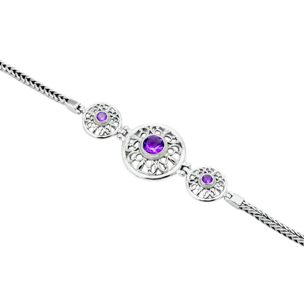 Sterling Silver Amethyst Bracelet SSBR49