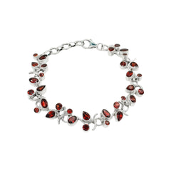 Sterling Silver Garnet Bracelet SSBR75