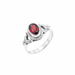 Sterling Silver Garnet Ring SSR294