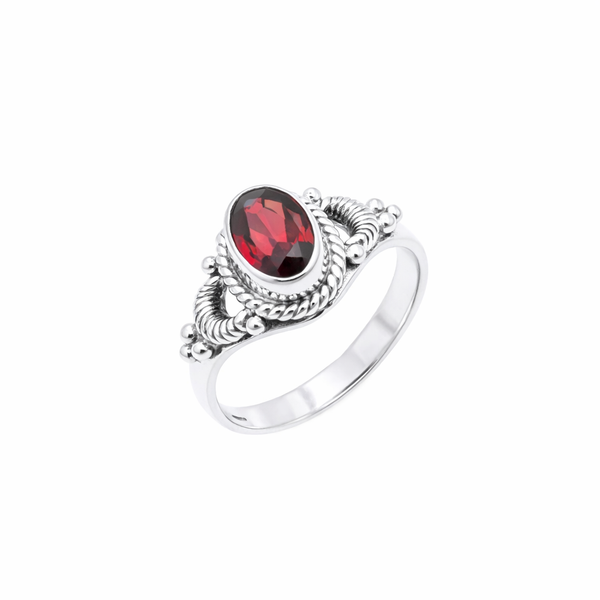 Sterling Silver Garnet Ring SSR294