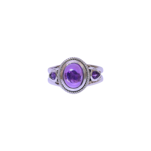 Sterling Silver Amethyst Ring SSR421