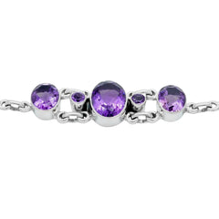 Sterling Silver Amethyst Bracelet SSBR12