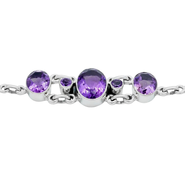 Sterling Silver Amethyst Bracelet SSBR12