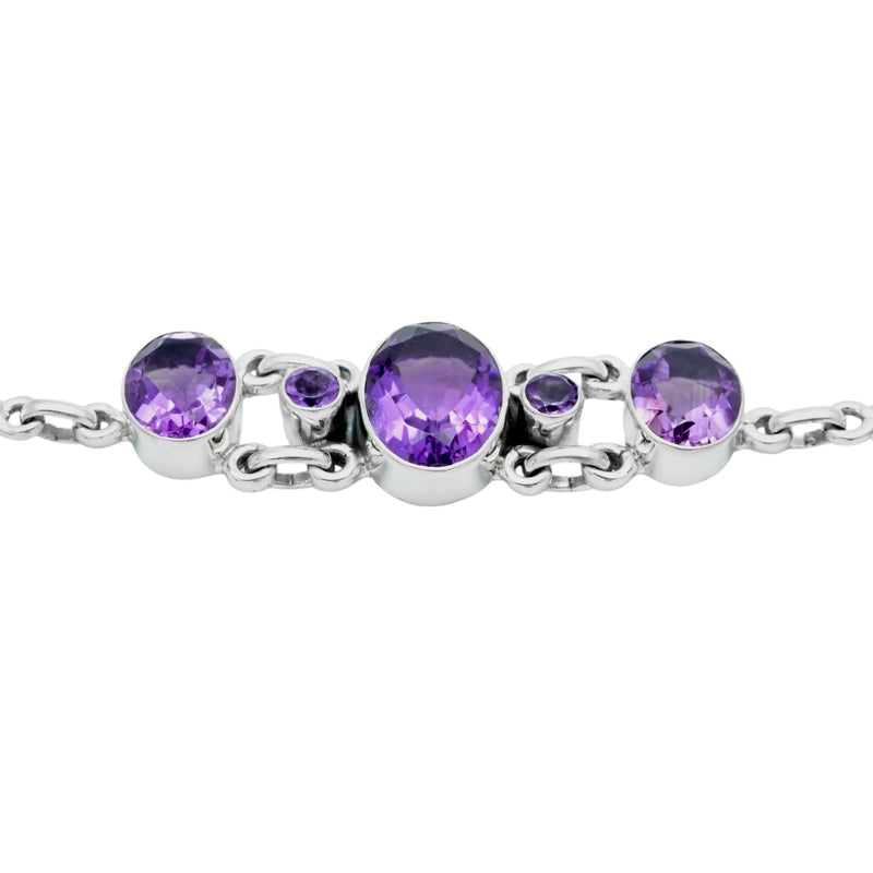 Sterling Silver Amethyst Bracelet SSBR12