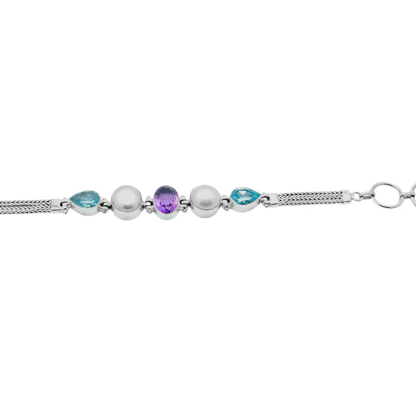 Sterling Silver Multi gemstone Bracelet SSBR44