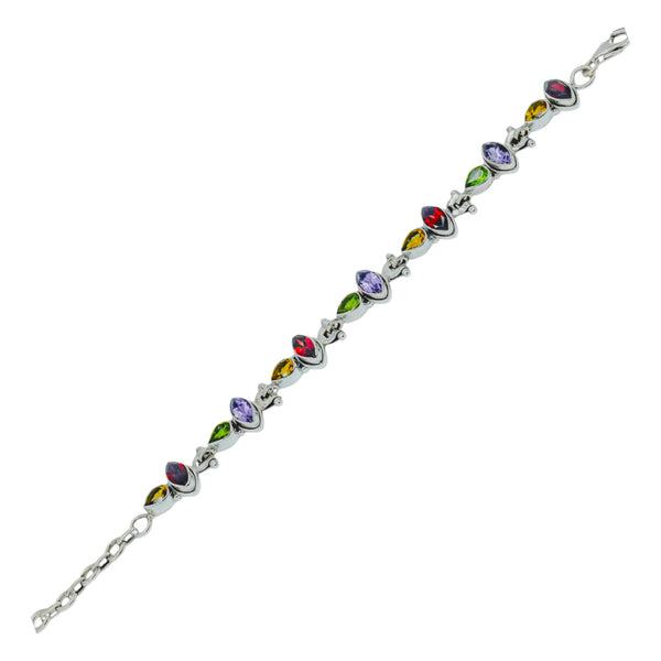 Sterling Silver Multi gemstone Bracelet SSBR46