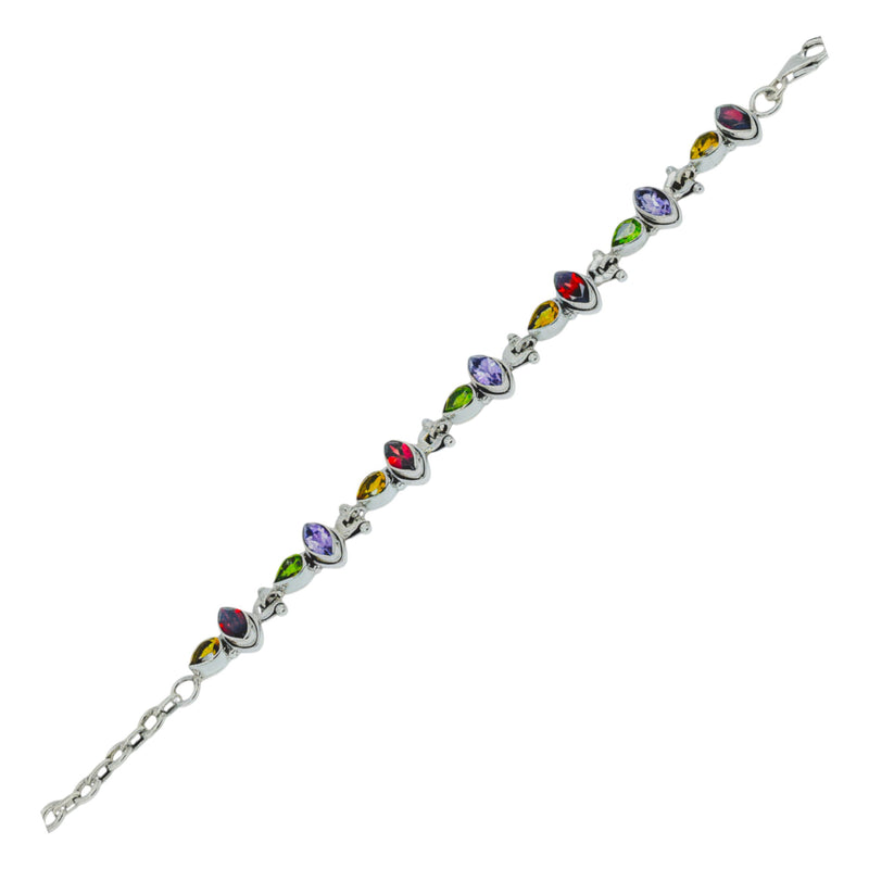 Sterling Silver Multi gemstone Bracelet SSBR46